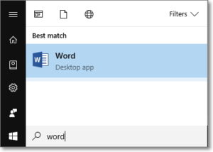 Select Word Desktop App