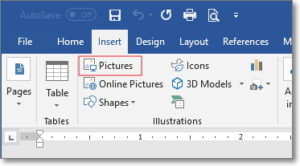 Word insert pictures tab