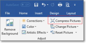 Word compress pictures
