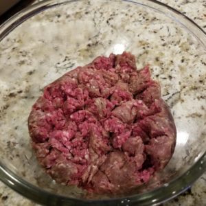 Meat in bowl